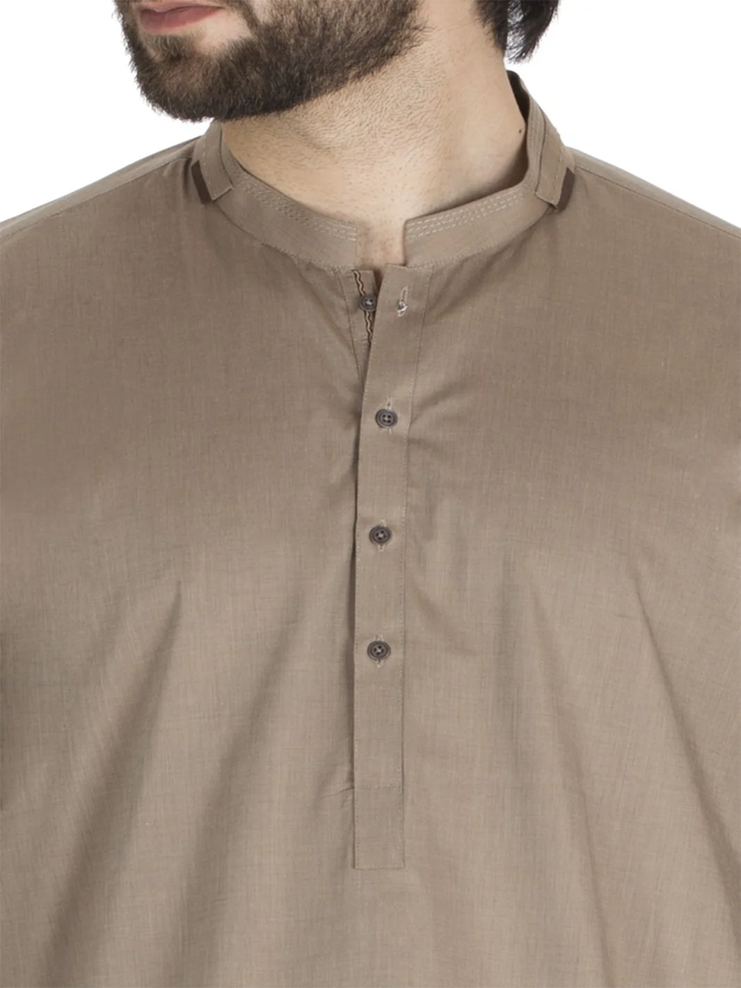 Light Brown Cotton Kameez Shalwar - AL-KS-2419 - Image 4