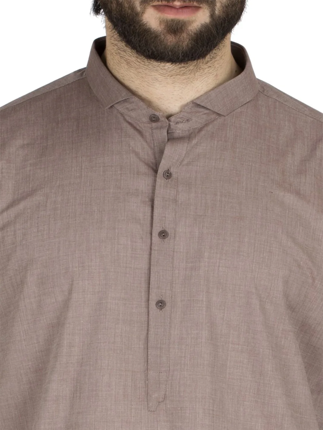 Light Brown Cotton Kameez Shalwar - AL-KS-2426 - Image 3