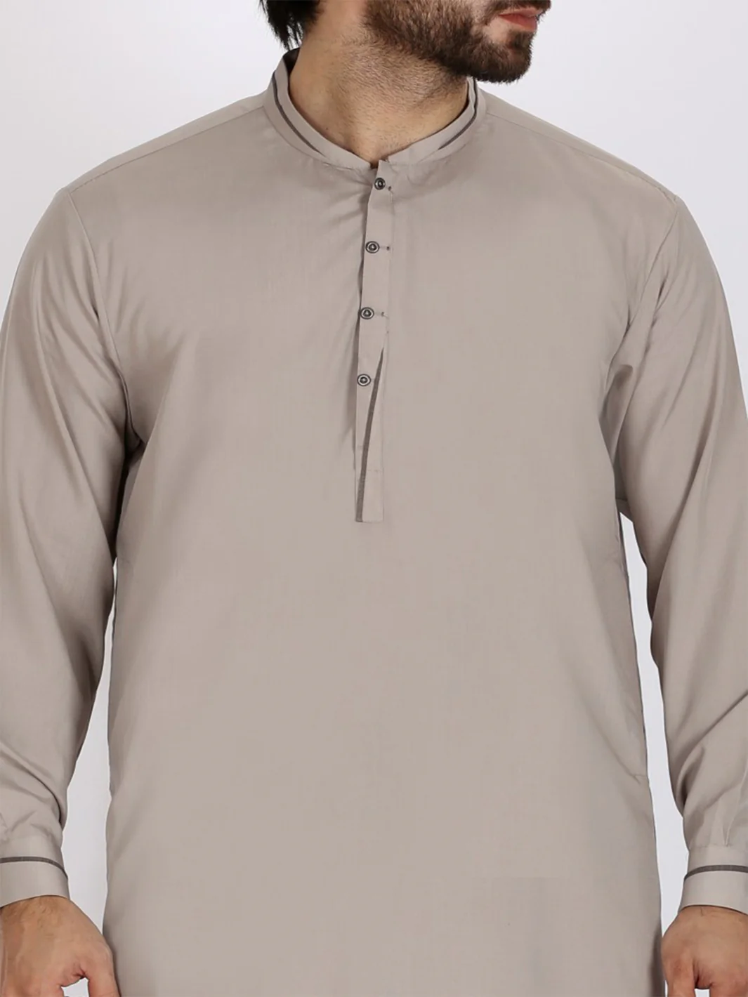 Light Grey Blended Kameez Shalwar - AL-KS-2366 - Image 2
