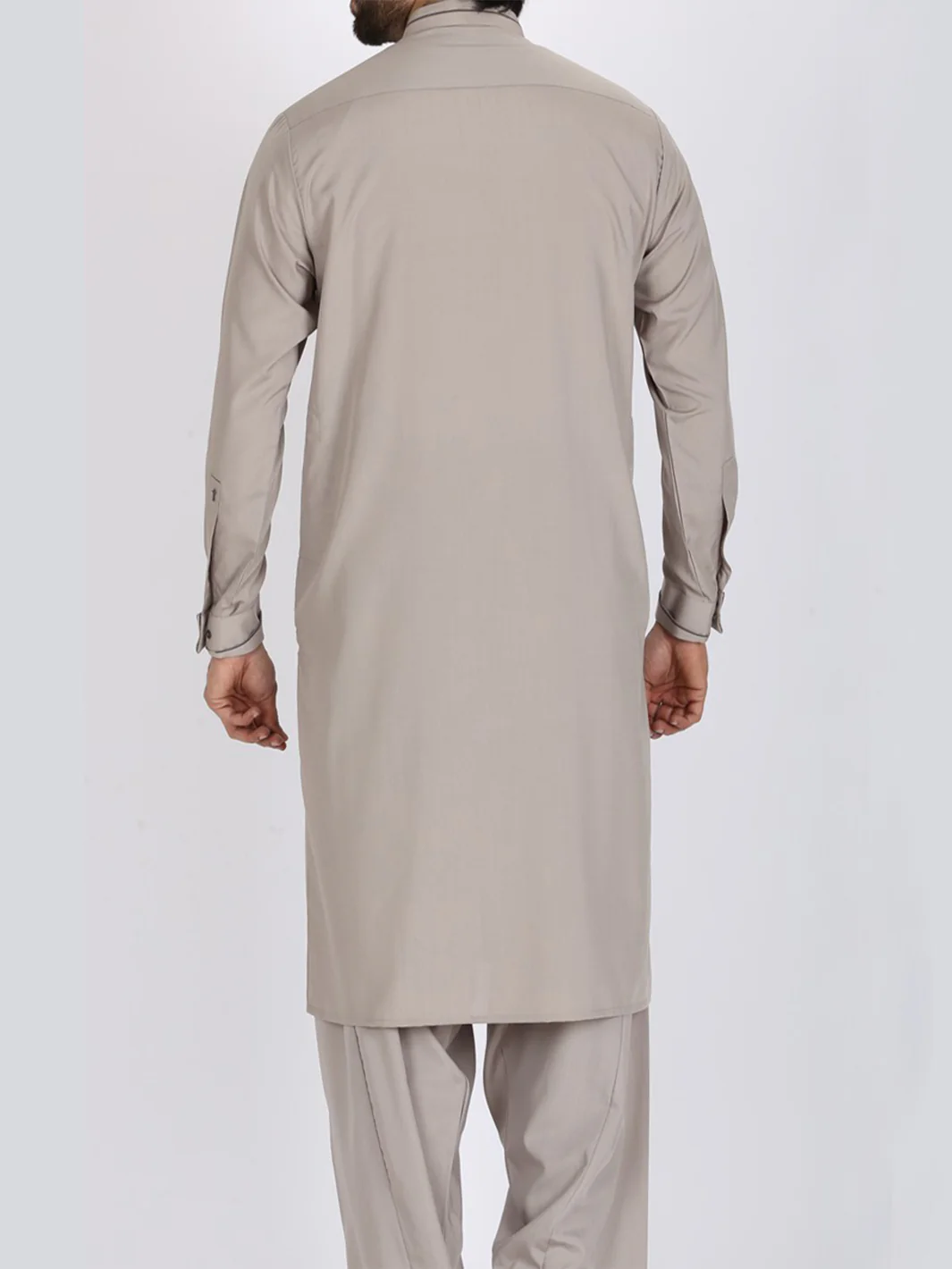 Light Grey Blended Kameez Shalwar - AL-KS-2366 - Image 3