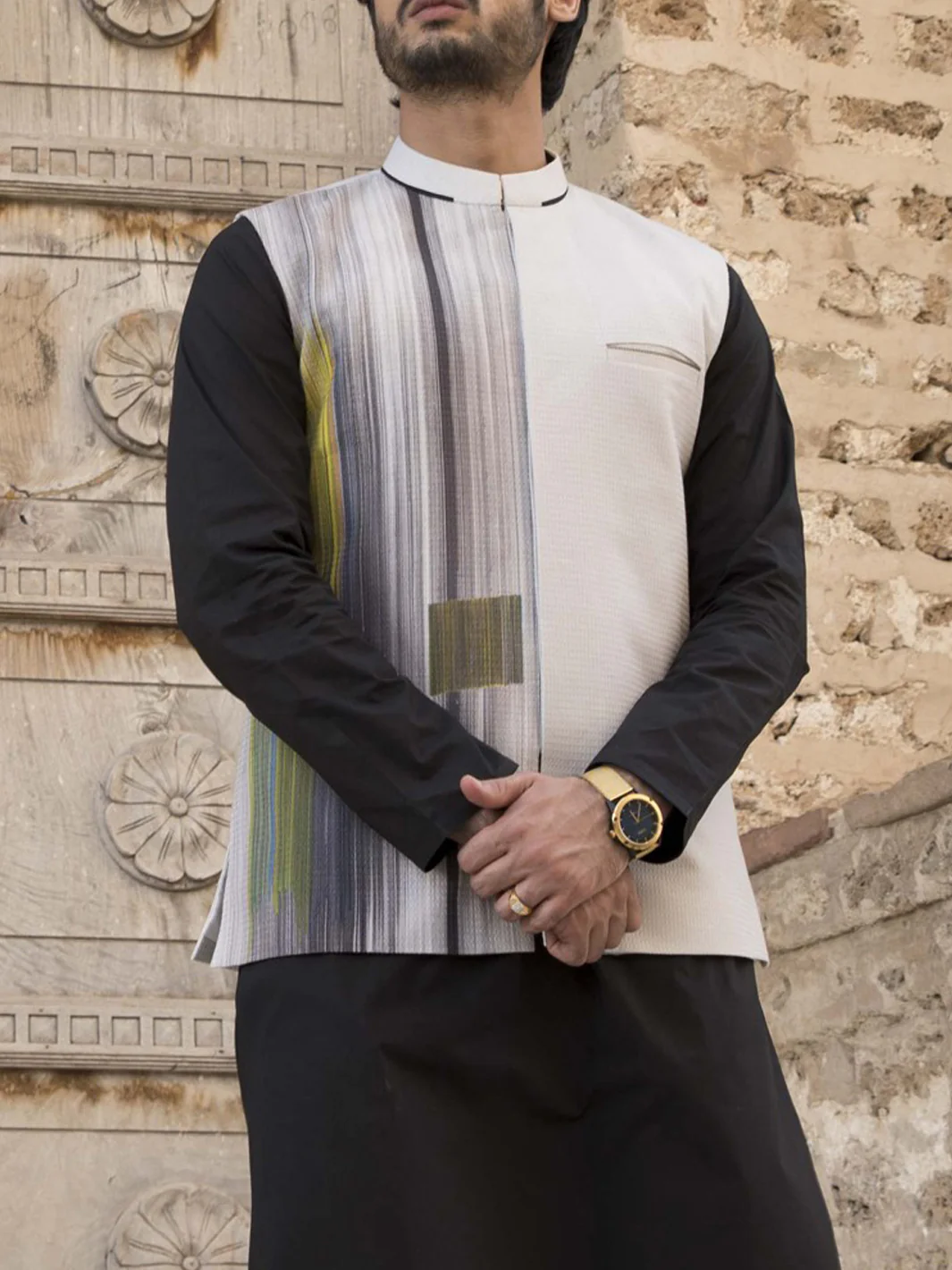 Light Grey Blended Waistcoat - WC-274 - Image 3