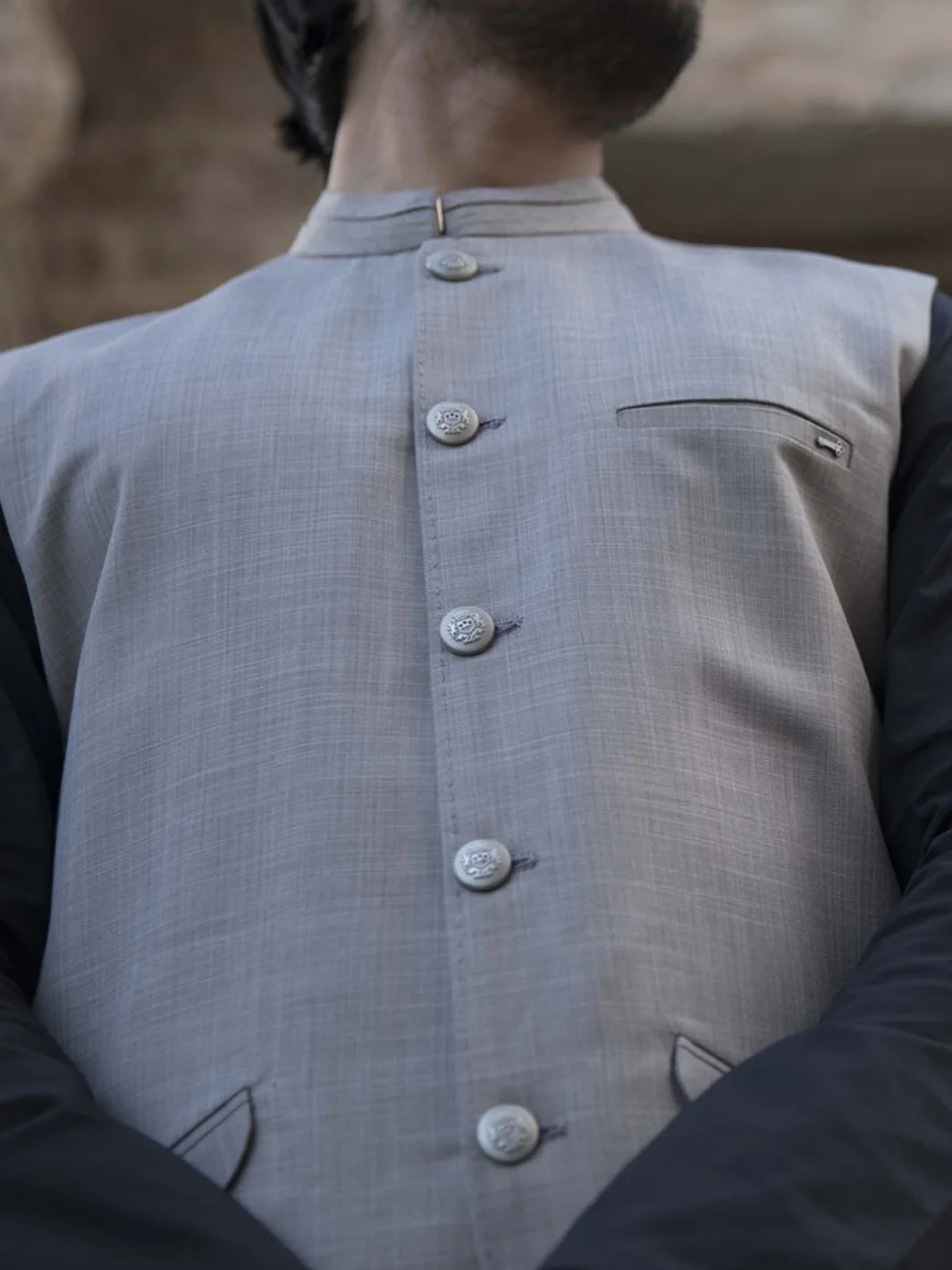 Light Grey Suiting Waistcoat - WC-276 - Image 3