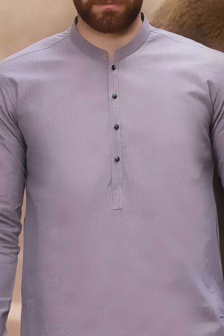 Light Purple Cotton Kurta - AL-K-746 - Image 2