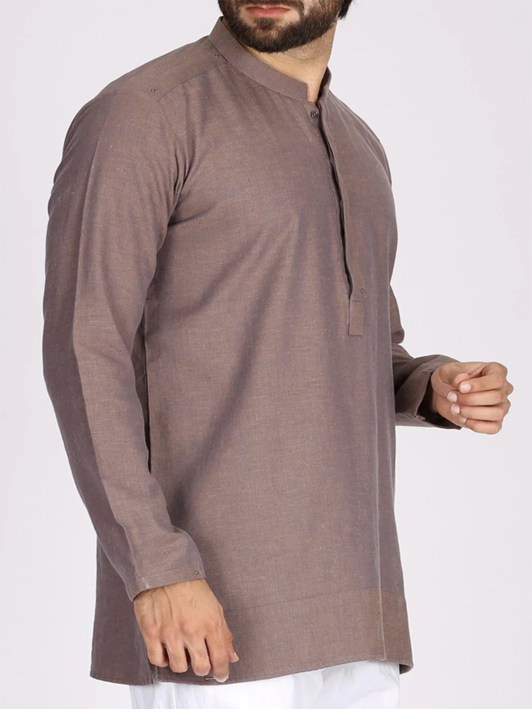 Light Purple Cotton Short Kurta - AL-SK-003 - Image 2
