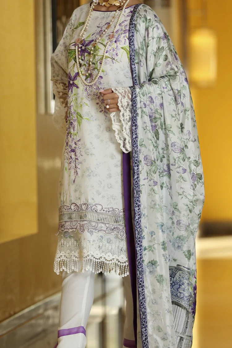 Lilac Silk Viscose 3 Piece Stitched - ALP-562 - Image 2
