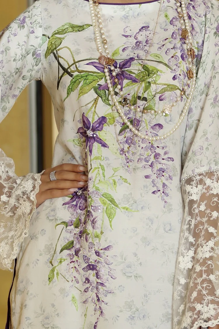 Lilac Silk Viscose 3 Piece Stitched - ALP-562 - Image 3