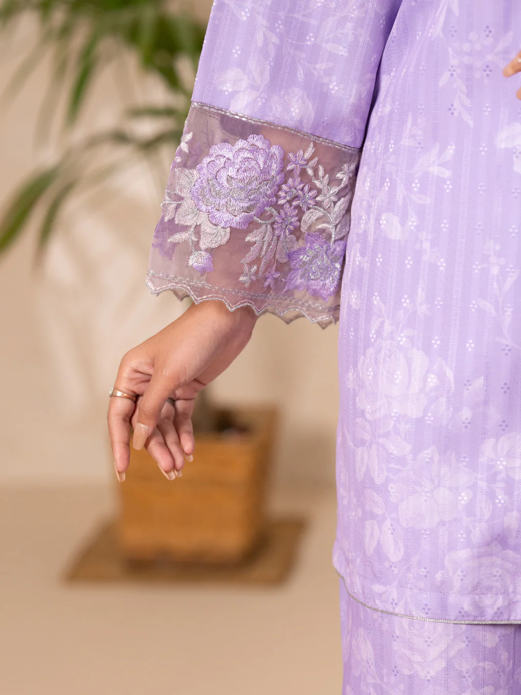 Lilac Swiss Jacquard 3Pc Stitched - ALP-3PS-2631 - Image 3