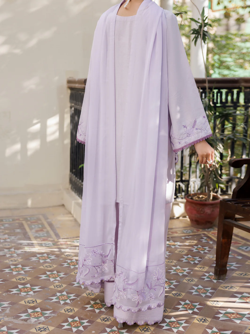 Lilac Yarn Dyed Stitched 3PC - ALP-3PS-2612 - Image 2