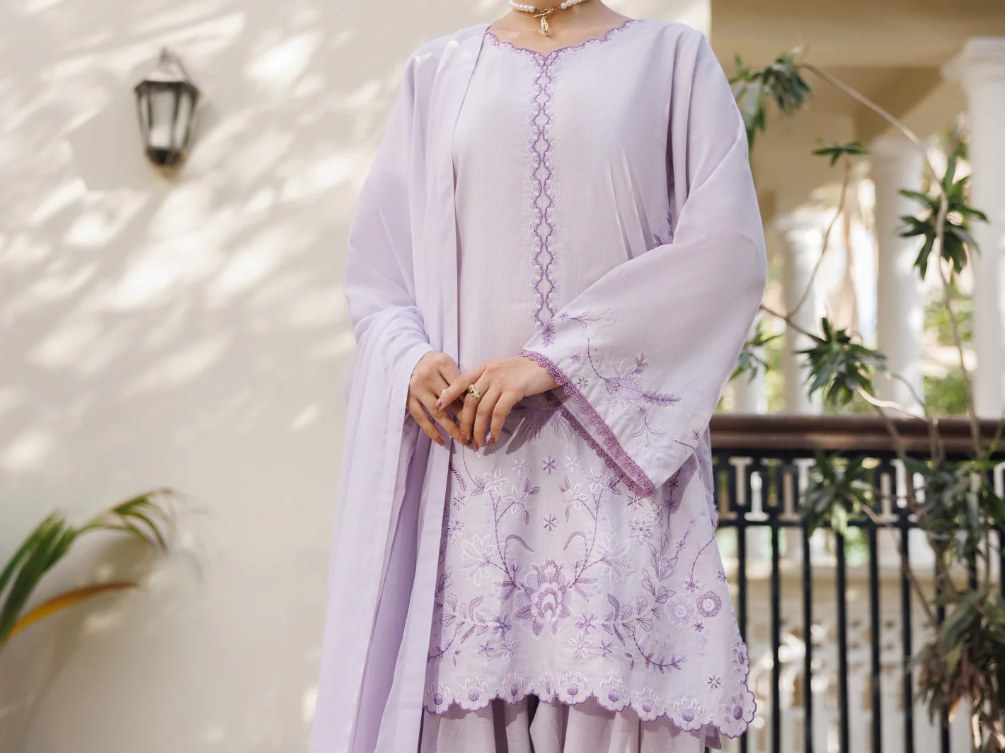 Lilac Yarn Dyed Stitched 3PC - ALP-3PS-2612 - Image 3