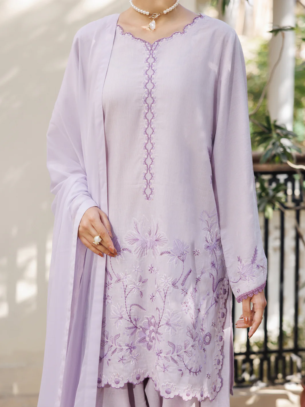 Lilac Yarn Dyed Stitched 3PC - ALP-3PS-2612 - Image 4