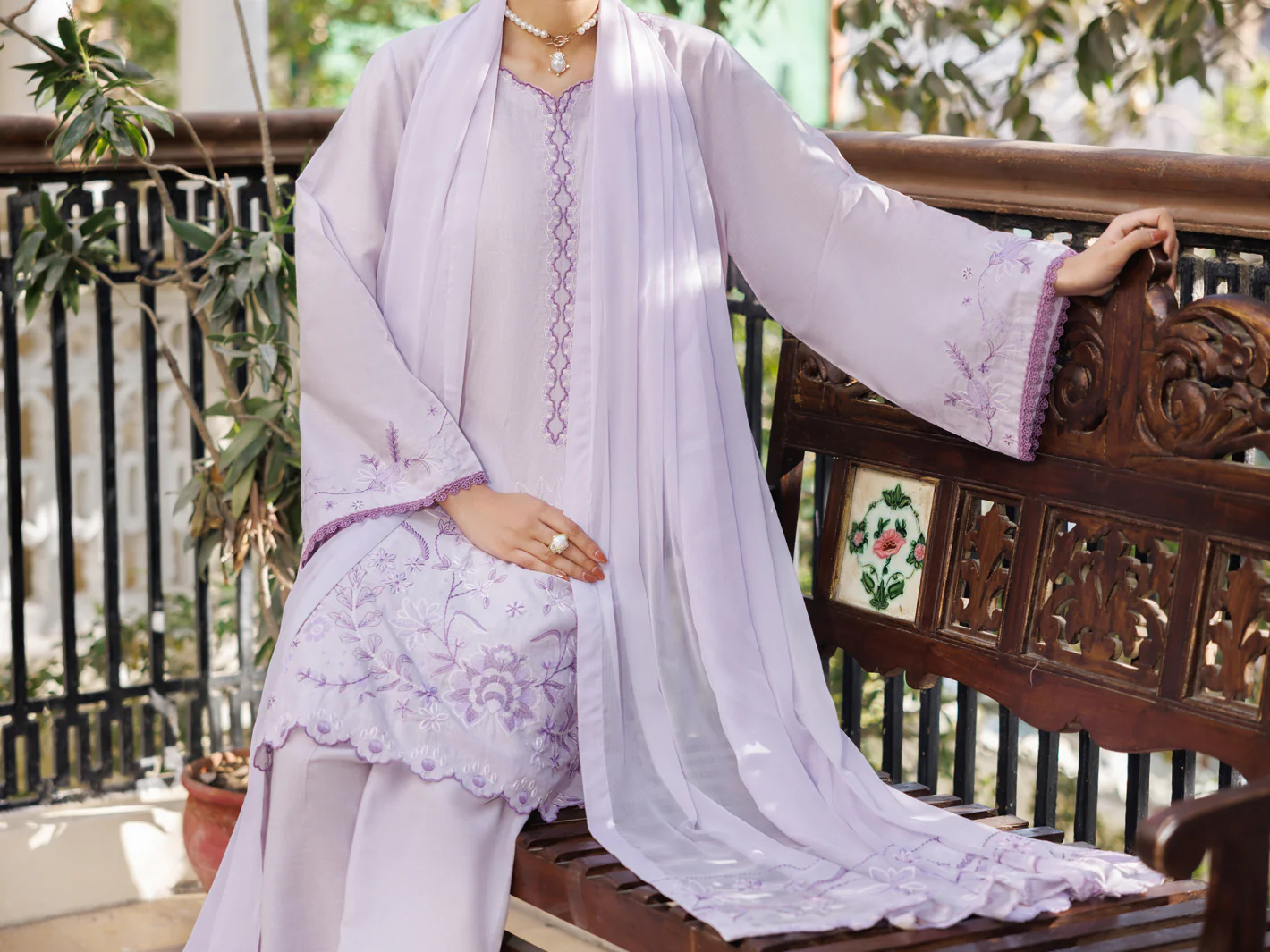 Lilac Yarn Dyed Stitched 3PC - ALP-3PS-2612 - Image 5