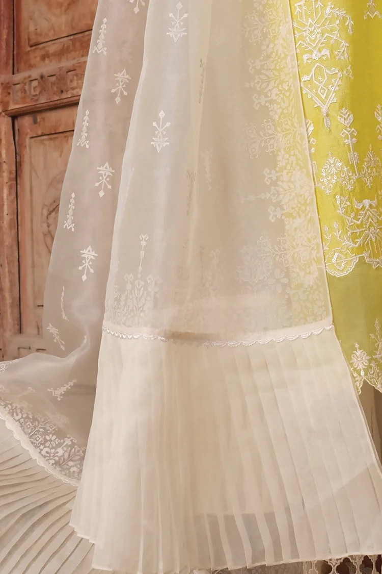 Lime Raw Silk 3 Piece Stitched - ALP-742 - Image 3