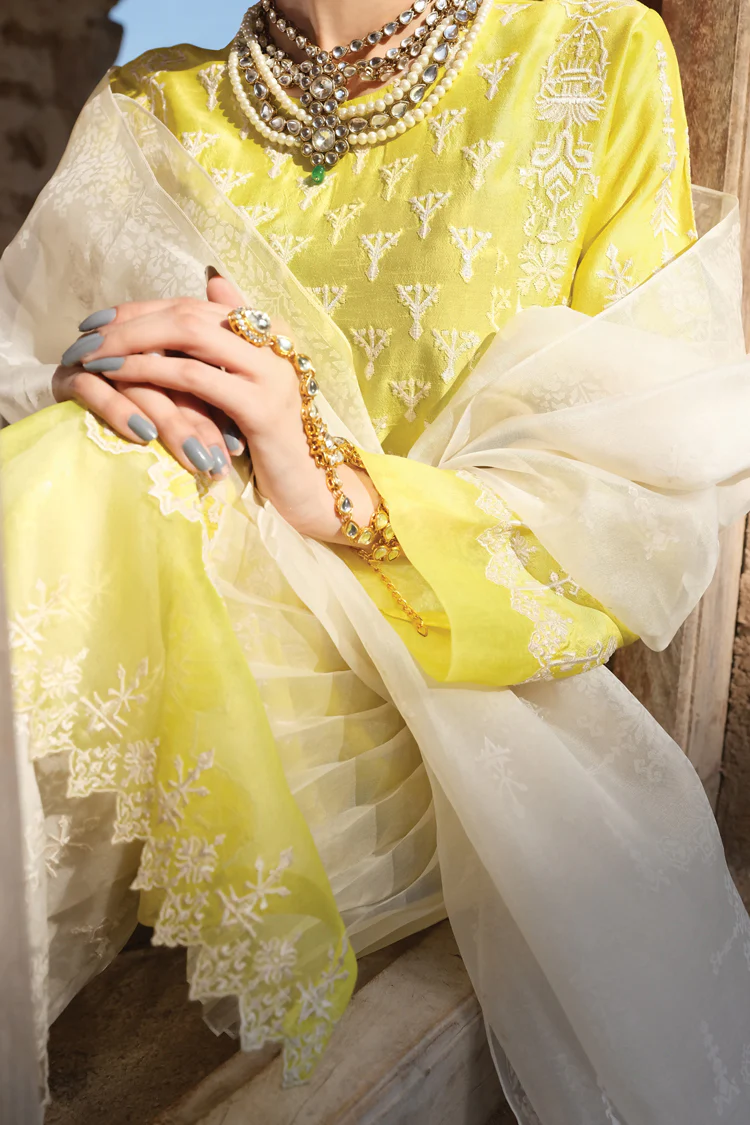 Lime Raw Silk 3 Piece Unstitched - ALP-742