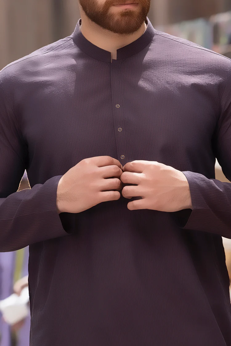 Maroon Cotton Kurta - AL-K-757 - Image 3