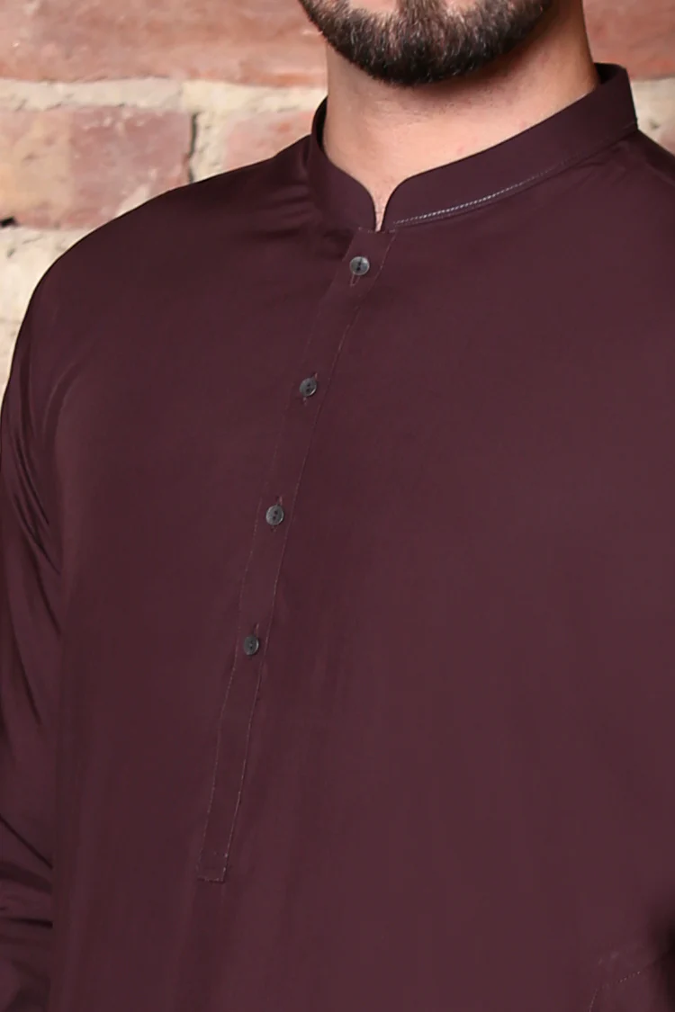 Maroon Kameez Shalwar - AL-KS-2269 - Image 2