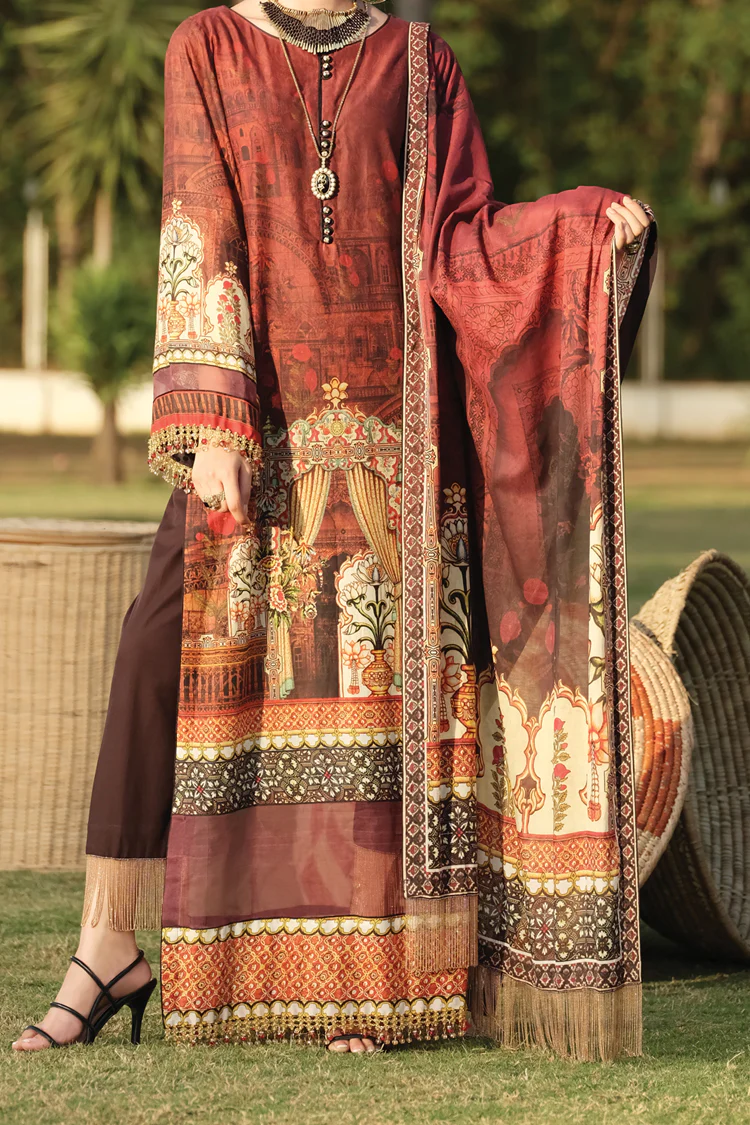 Maroon Lawn 2 Piece Unstitched - ALP-772