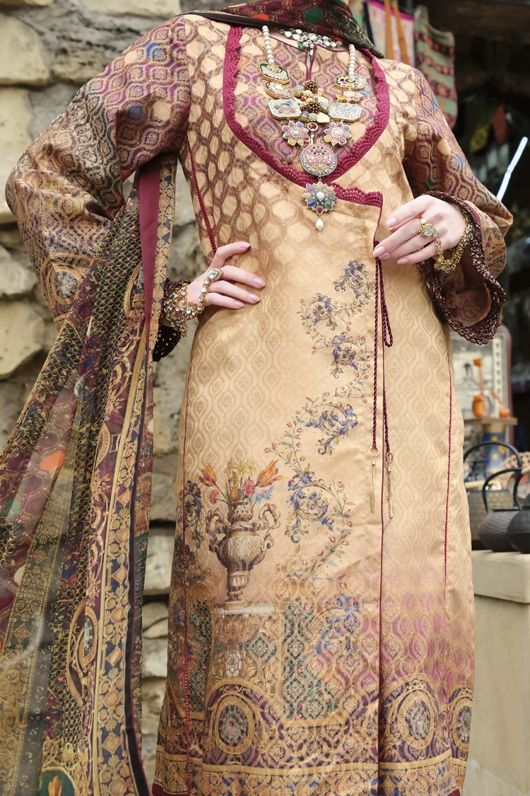 Maroon Lawn 3 Piece Stitched - ALP-681 - Image 2