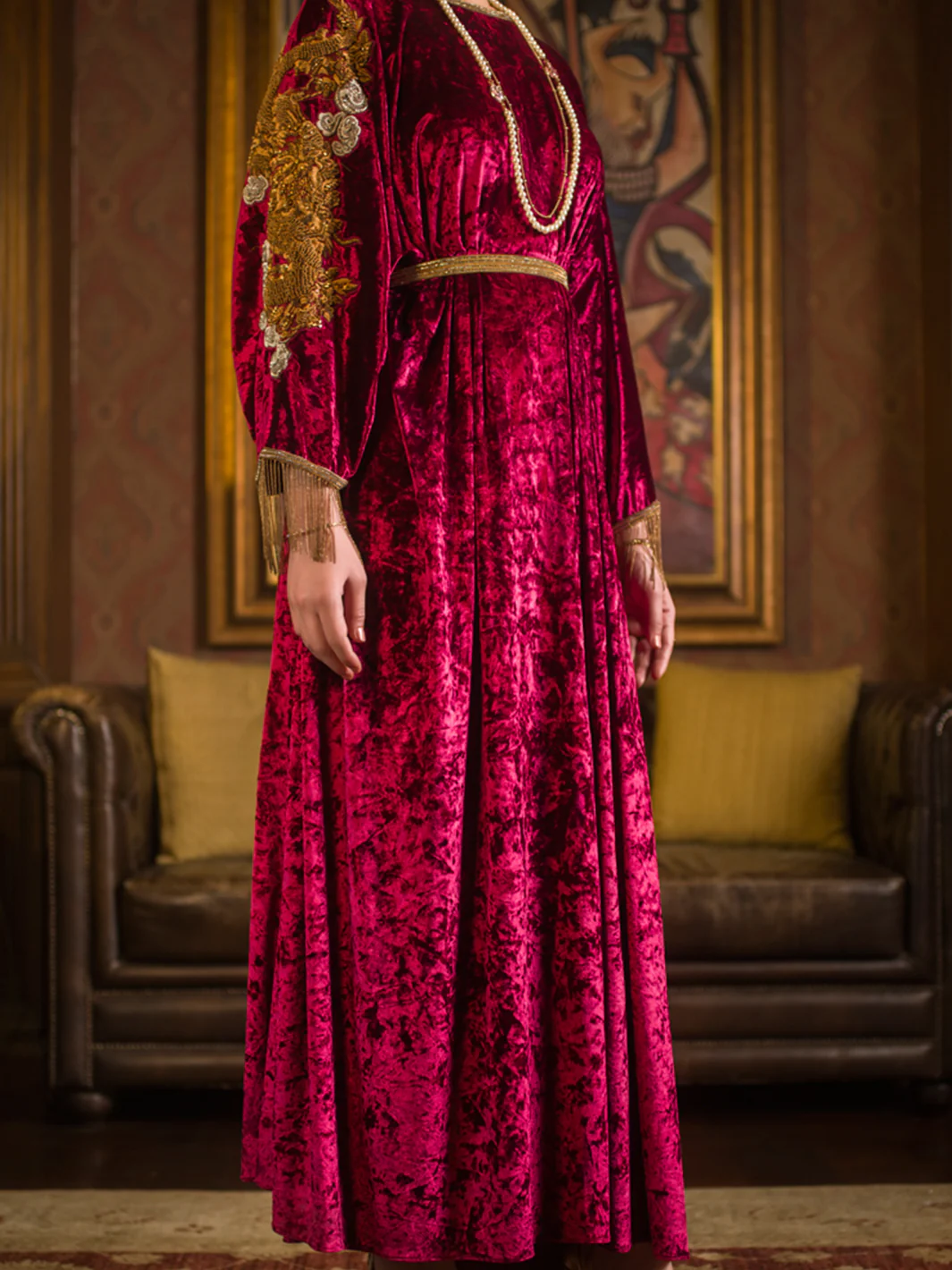 Maroon Velvet 2 Piece Formal Suit - LS-236