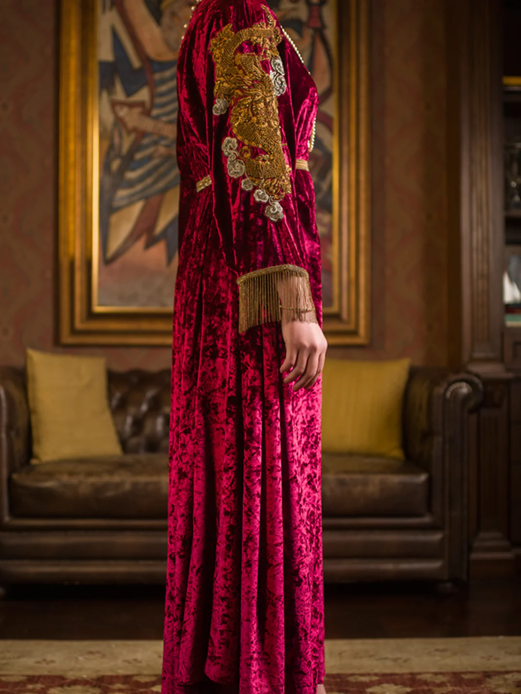 Maroon Velvet 2 Piece Formal Suit - LS-236 - Image 2