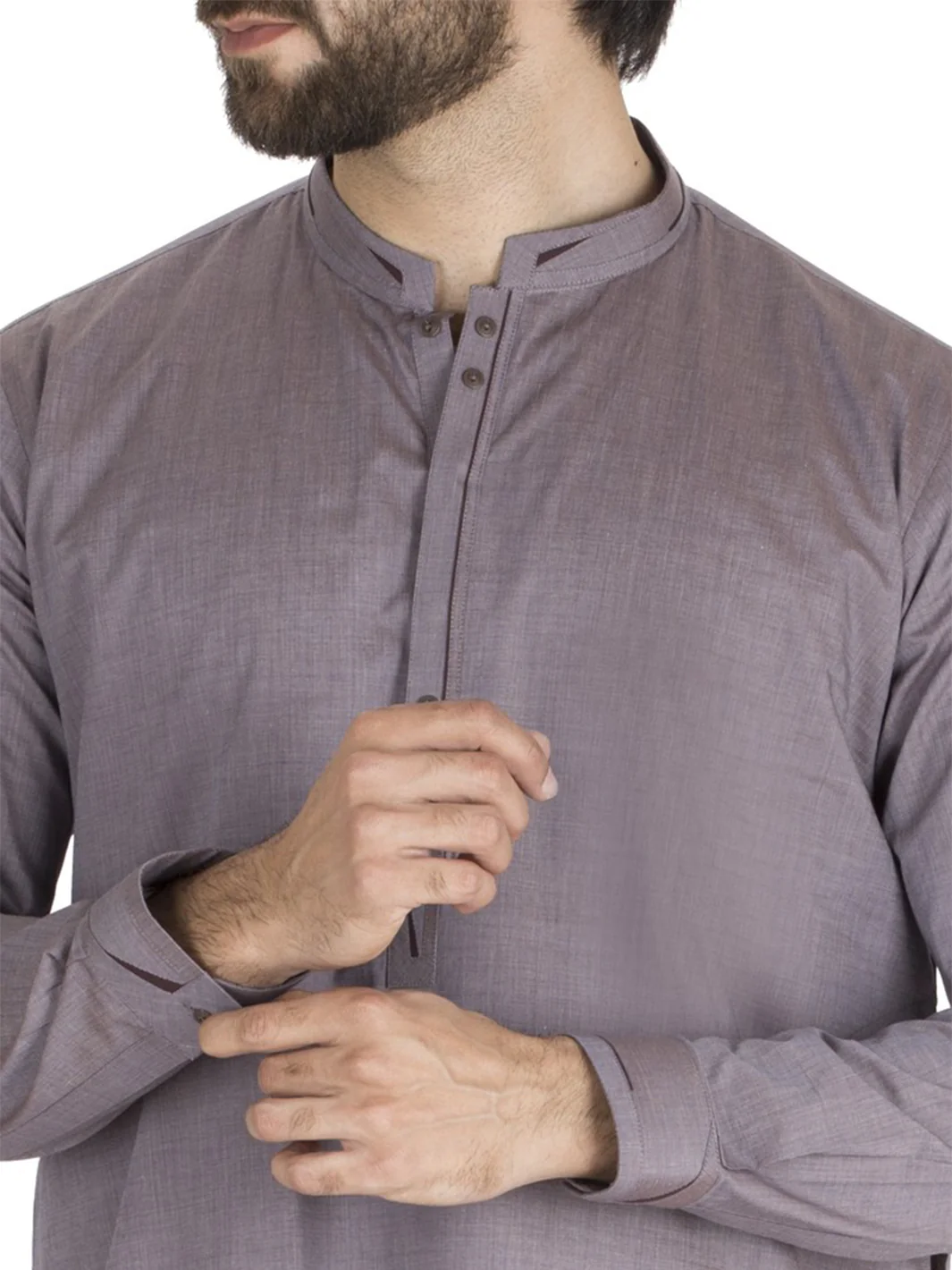 Mauve Cotton Kurta Pajama - AL-KS-2425 - Image 3