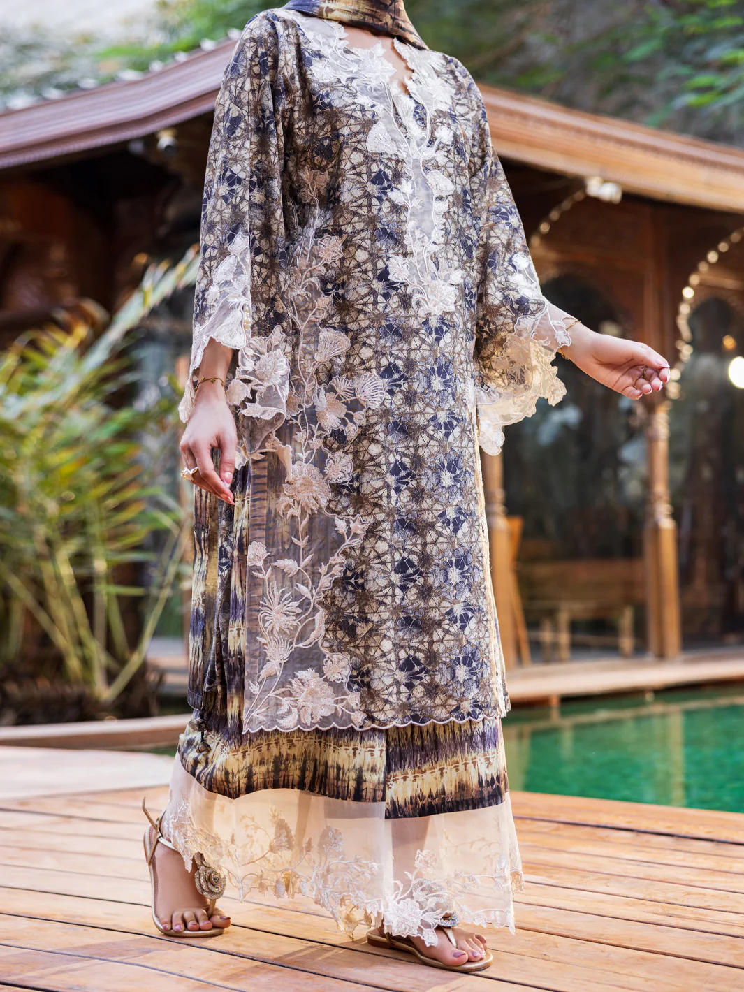 Mehndi Green Silk Lawn Stitched 3PC - ALP-SS-3PS-2650 - Image 4