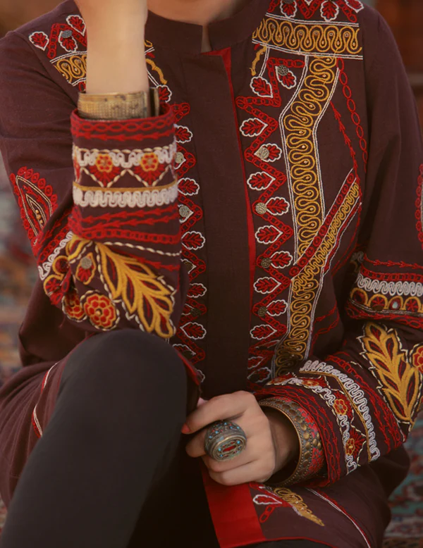 Maroon Karandi Tunic - LK-147 - Image 2