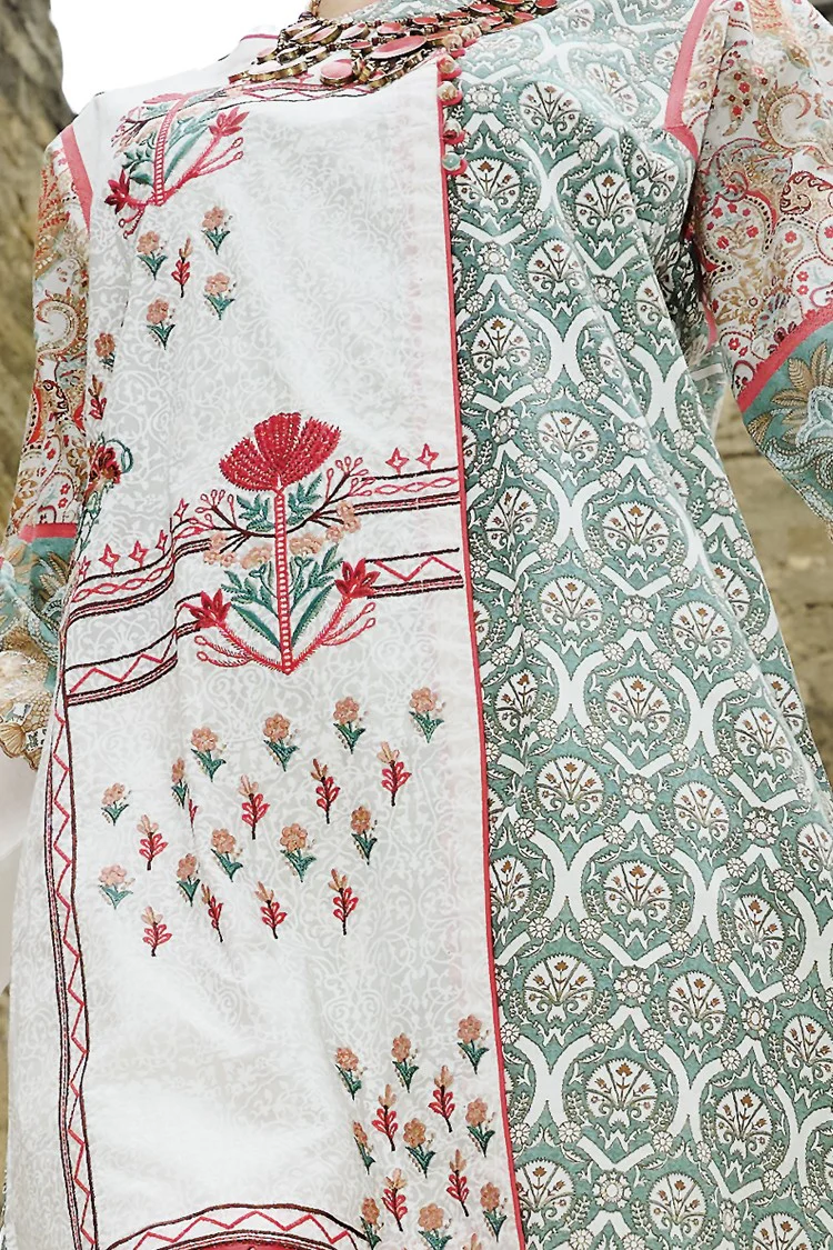 Mint Green Lawn 3 Piece Stitched - ALP-670 - Image 3