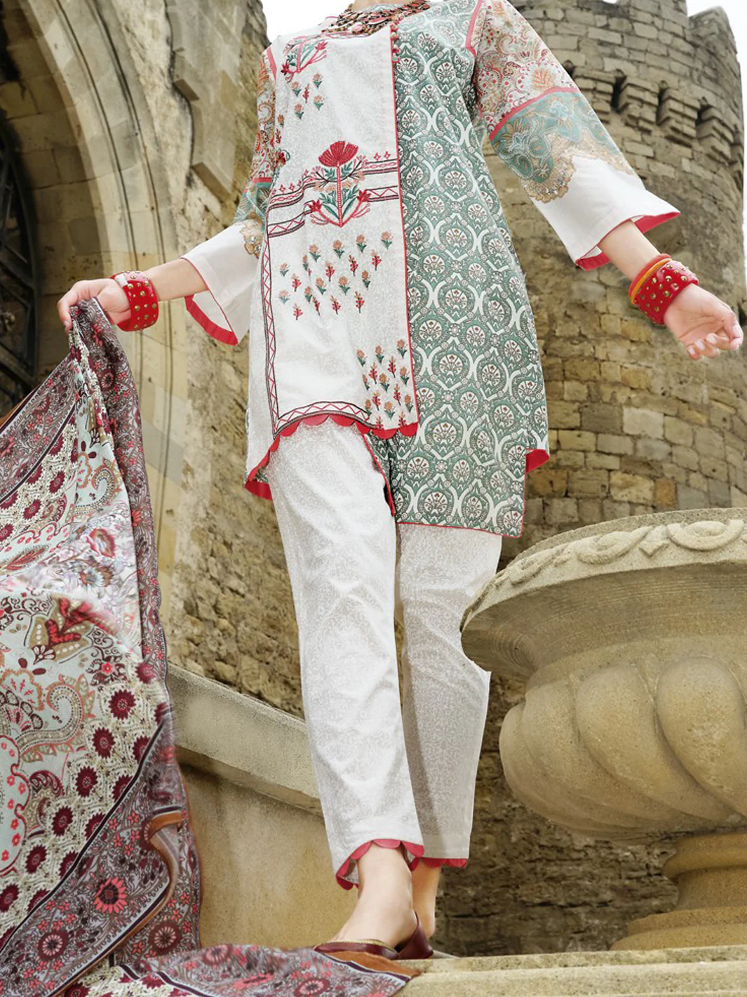 Mint Green Lawn 3 Piece Unstitched - ALP-670