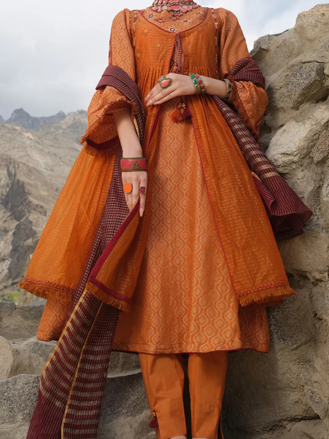 Mustard Khaddi 3 Piece Stitched - AWP-214