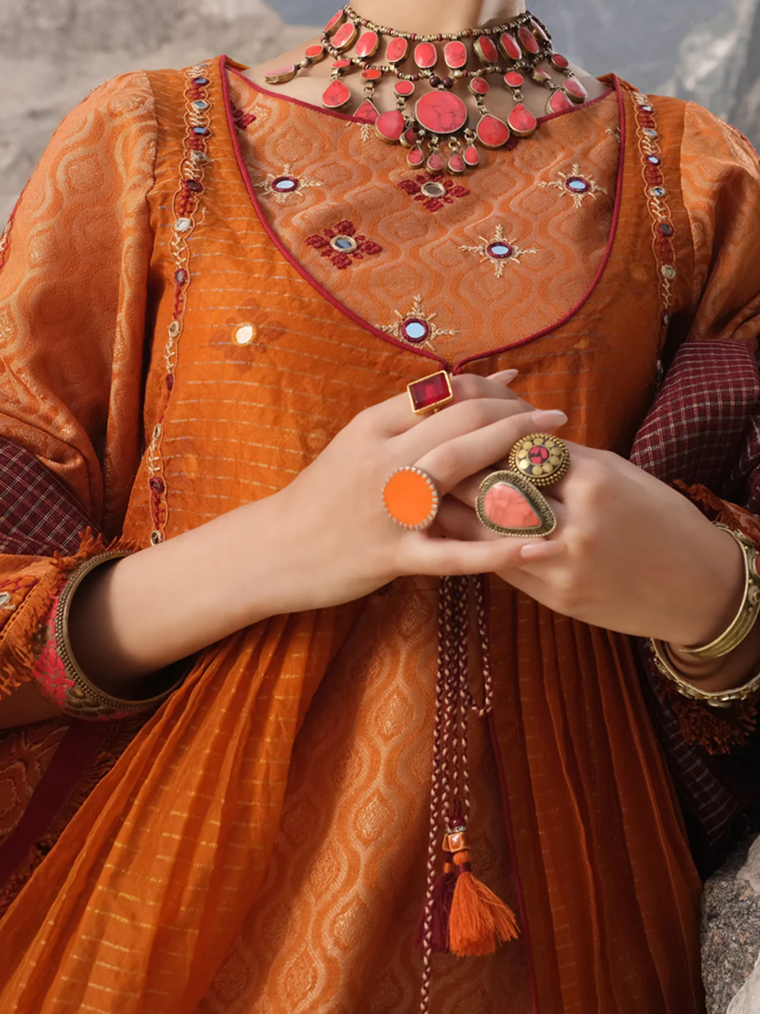 Mustard Khaddi 3 Piece Stitched - AWP-214 - Image 3