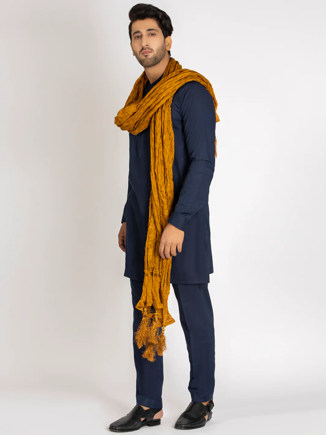 Mustard Stole For Men - AL-MST-019