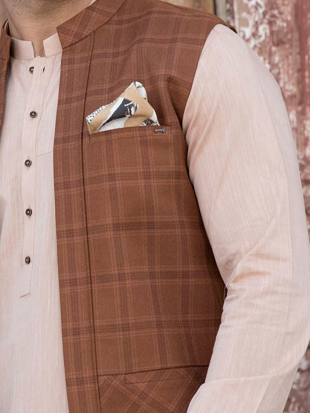 Mustard Suiting Waistcoat - WC-259 - Image 2