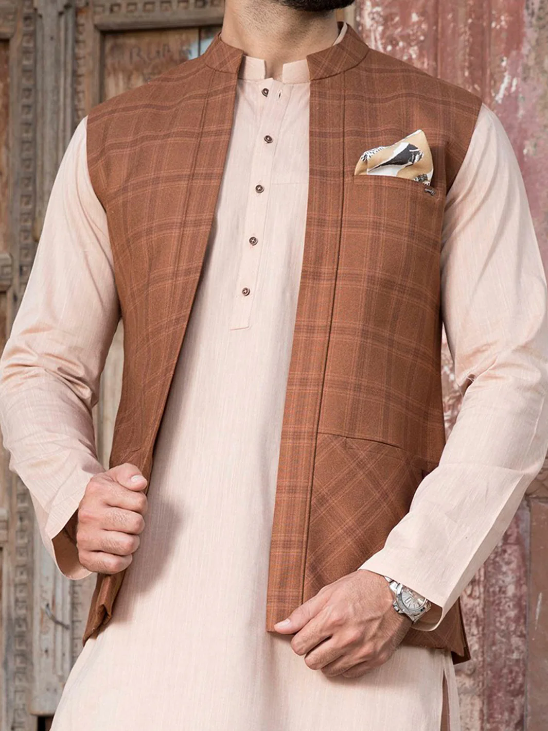 Mustard Suiting Waistcoat - WC-259 - Image 3
