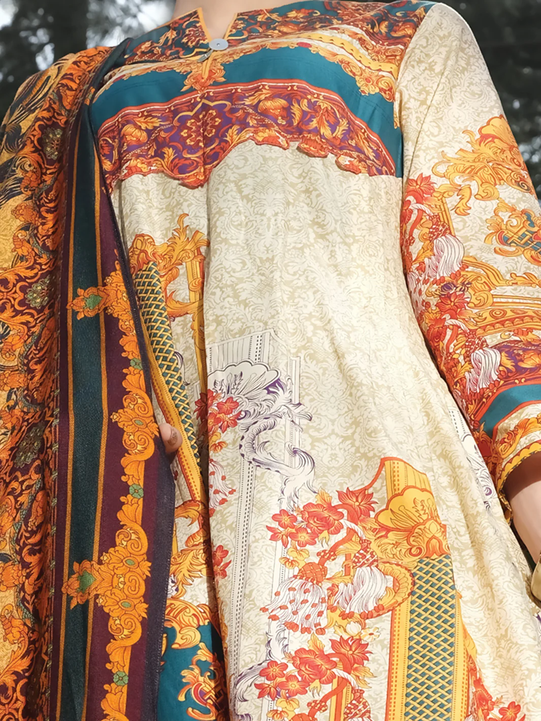 Natural Cambric 3 Piece Stitched - AWP-258 - Image 2