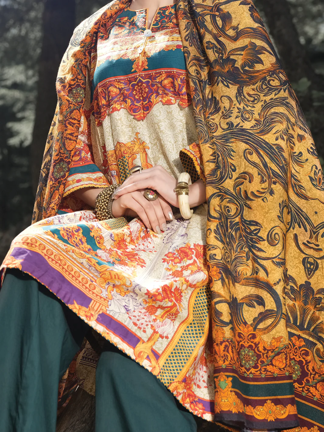 Natural Cambric 3 Piece Stitched - AWP-258 - Image 3