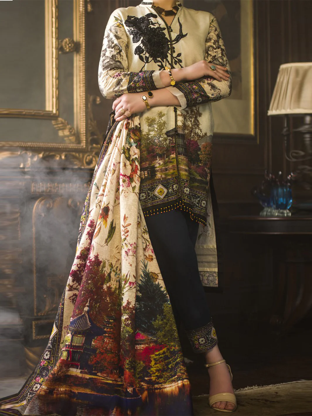 Natural Jacquard 3 Piece Stitched - AWP-188 - Image 2