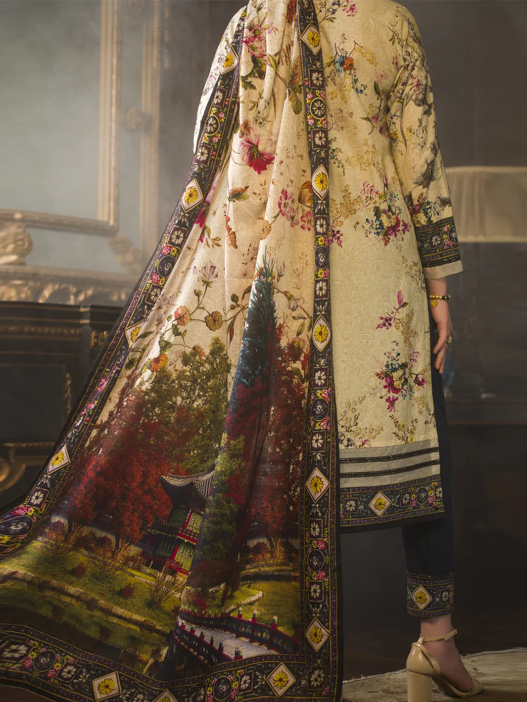 Natural Jacquard 3 Piece Stitched - AWP-188 - Image 3