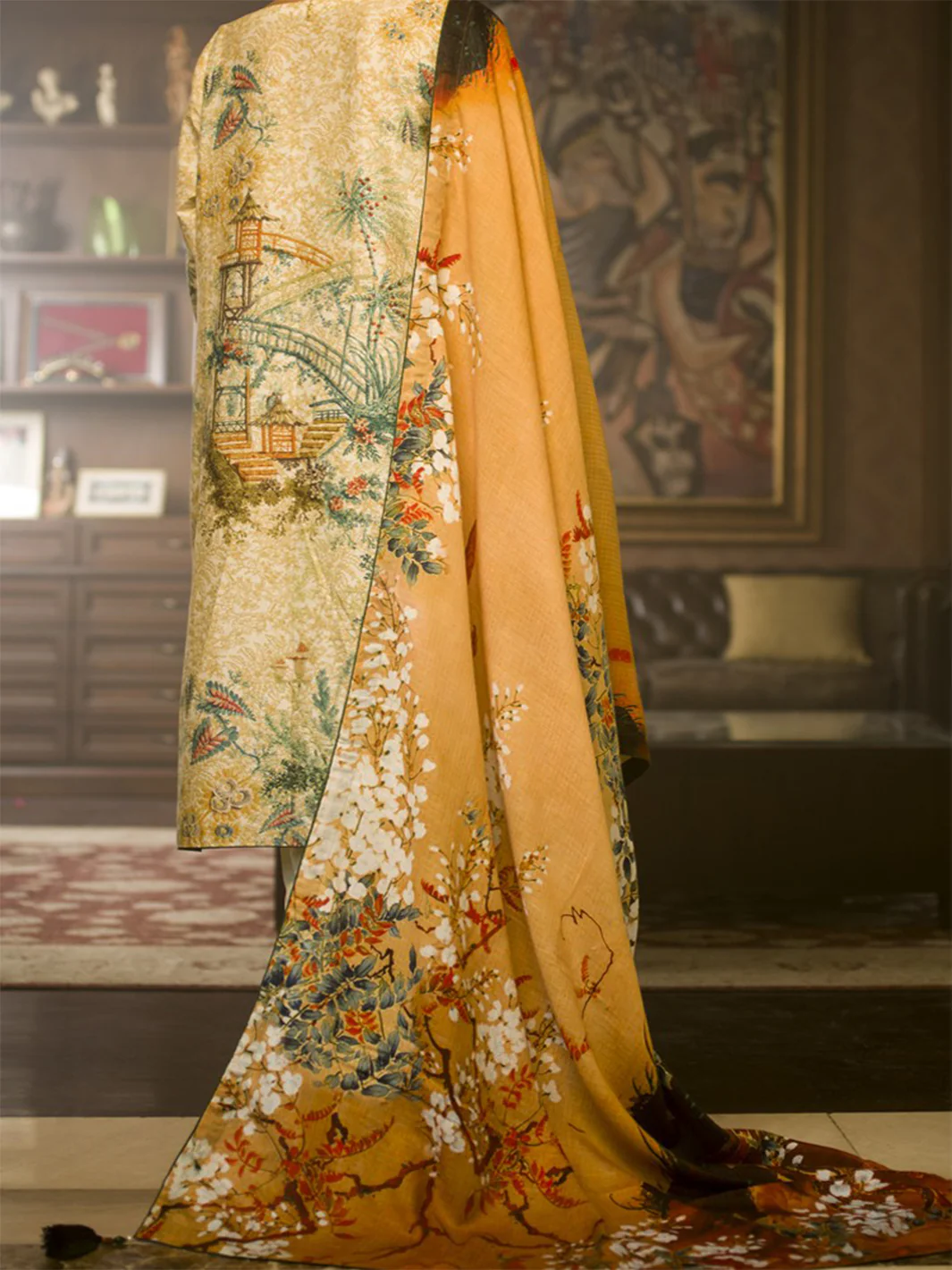 Natural Jacquard 3 Piece Stitched - AWP-189 - Image 3