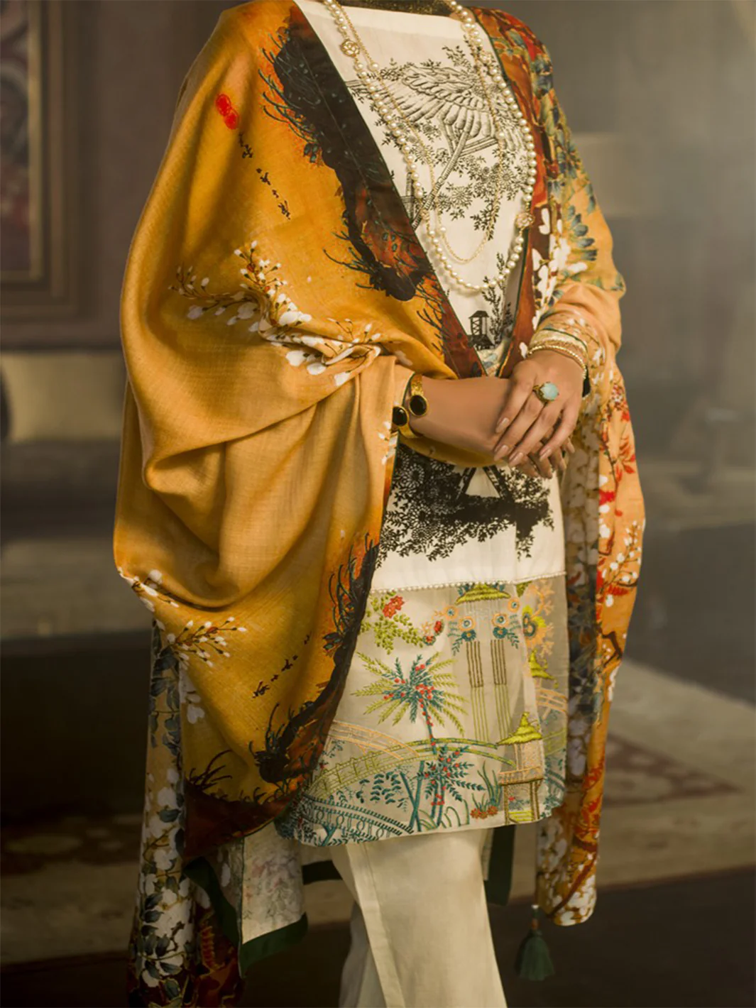 Natural Jacquard 3 Piece Stitched - AWP-189 - Image 4