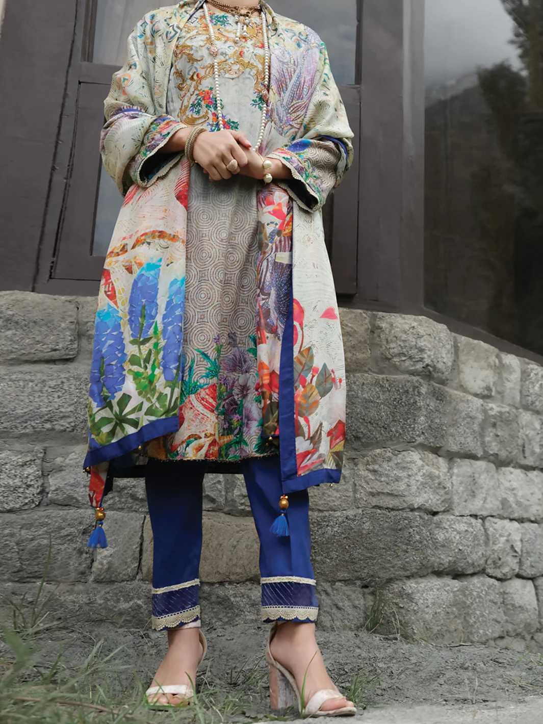 Natural Khaddar 3 Piece Unstitched - AWP-207