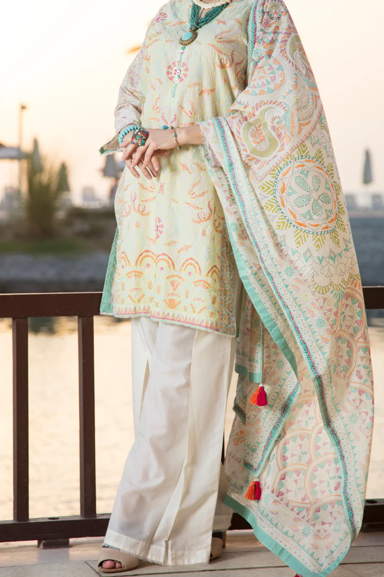Natural Lawn 3 Piece Stitched - ALP-551