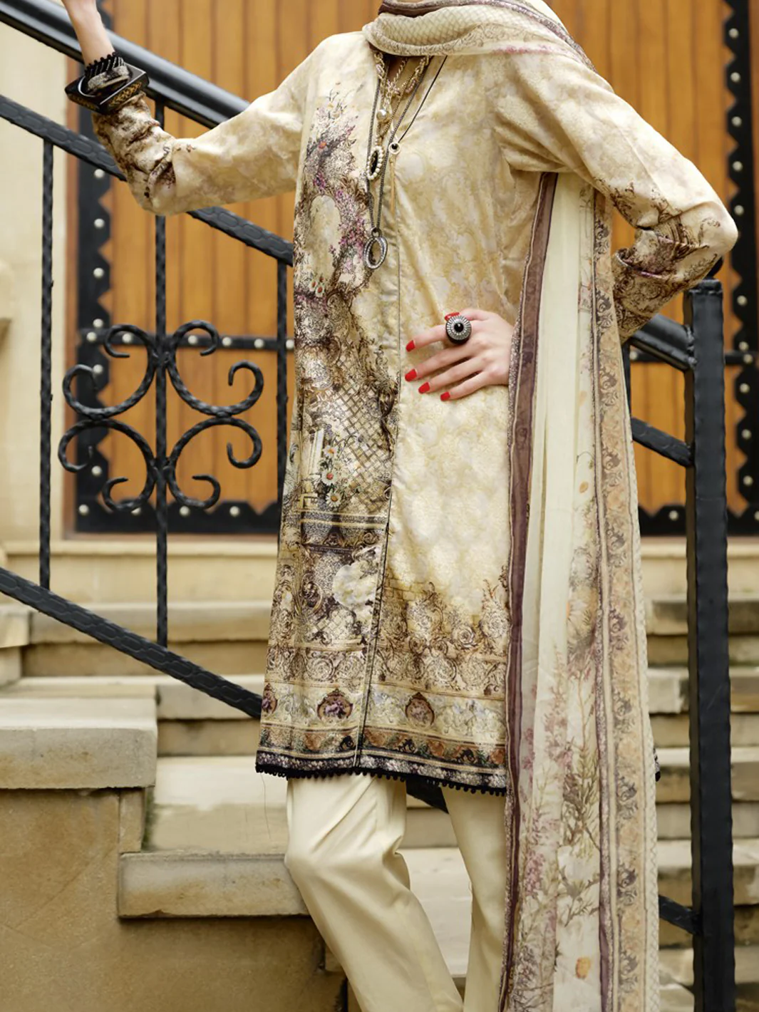Natural Lawn 3 Piece Stitched - ALP-680
