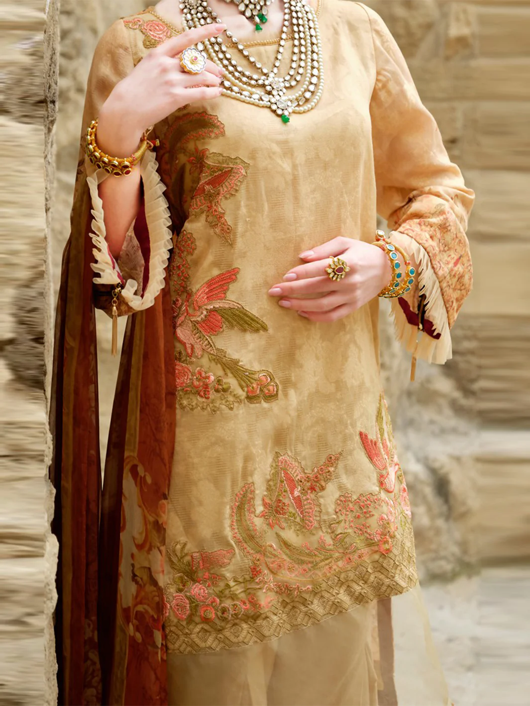 Natural Lawn 3 Piece Stitched - ALP-682