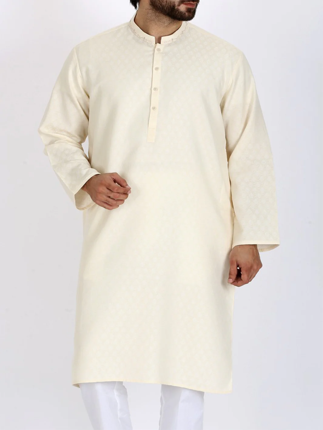 Off White Bunnat Kurta - AL-K-706 - Image 4