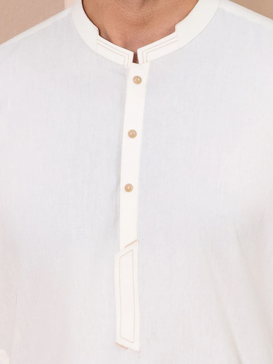 Off White Kameez Shalwar - AL-KS-3378 - Image 4