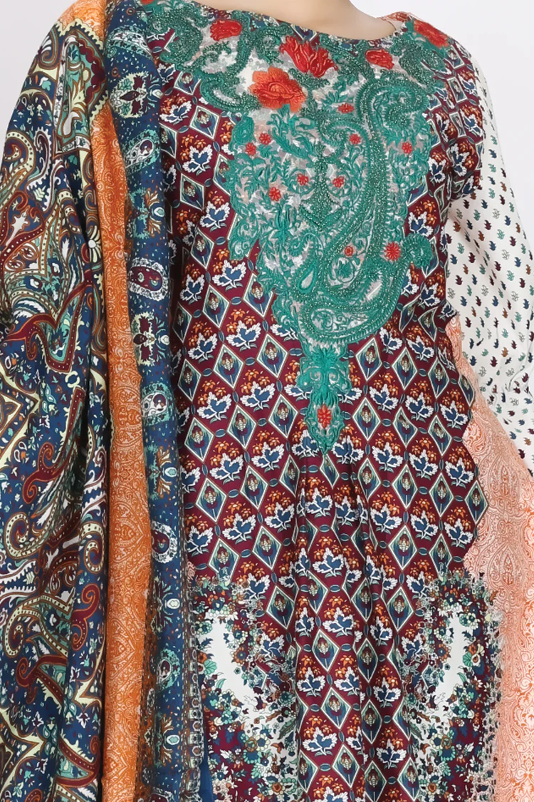 Orange Cambric 3 Piece Stitched - ALP-758 - Image 2