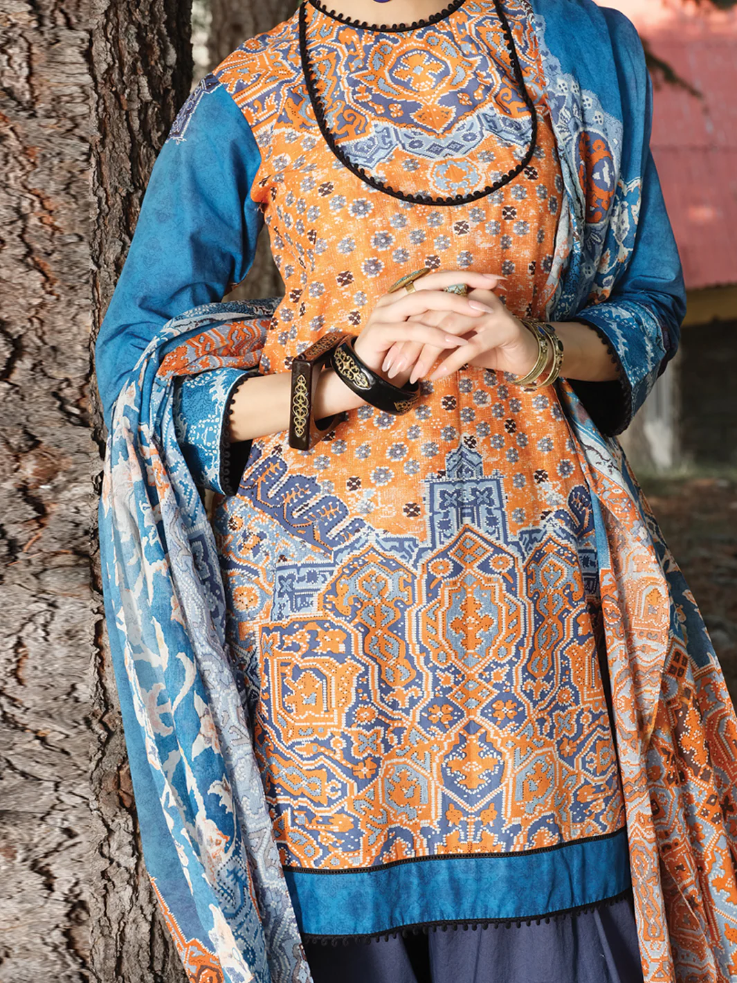 Orange Cambric 3 Piece Stitched - AWP-251 - Image 2