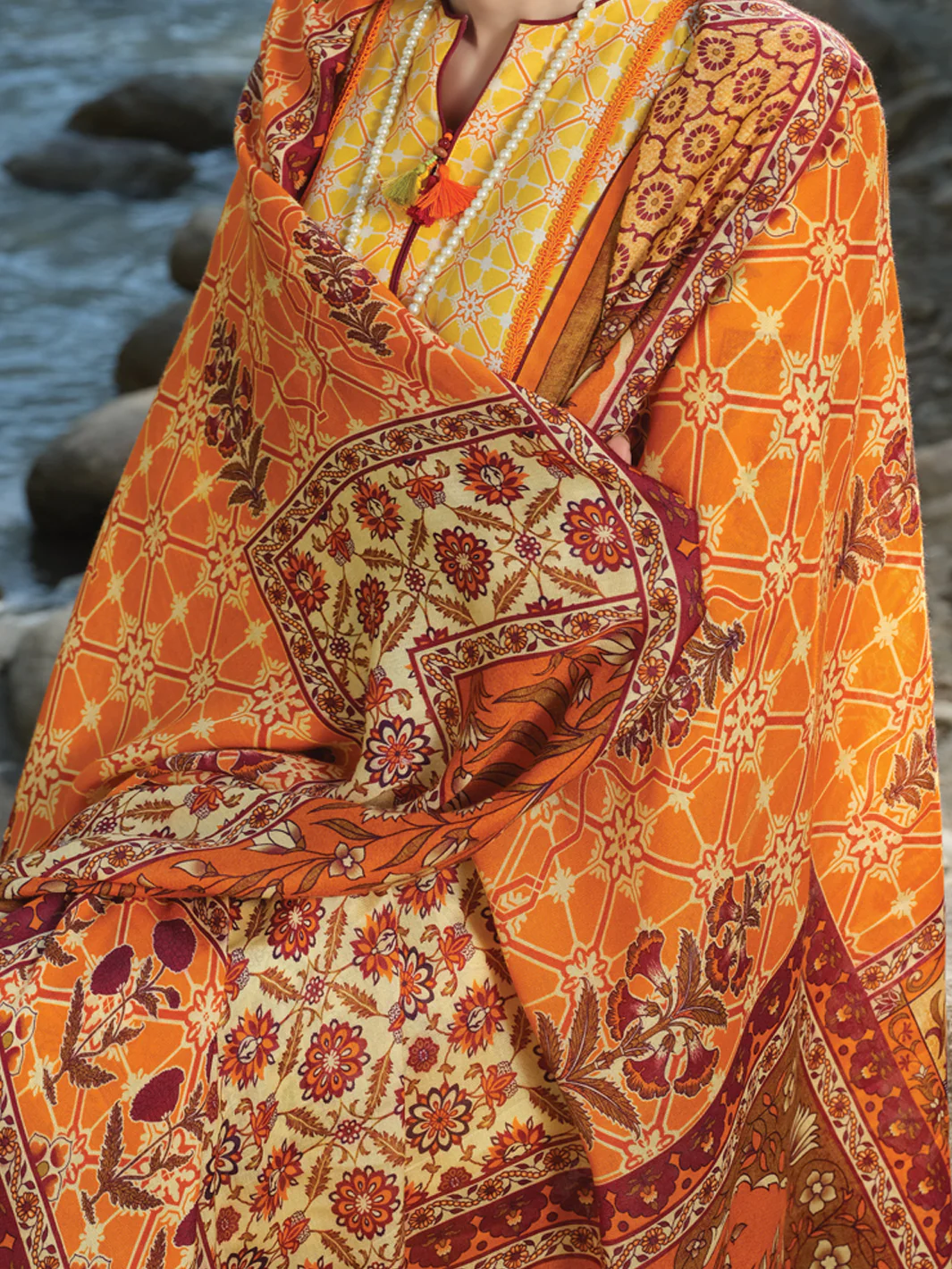 Orange Cambric 3 Piece Stitched - AWP-255 - Image 3