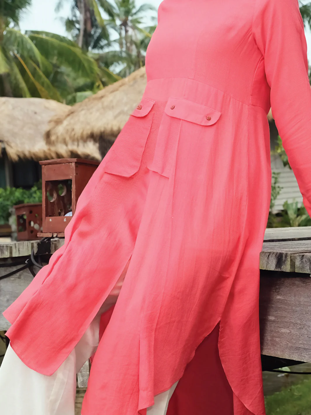 Orange Jacquard Tunic - LK-661 - Image 2