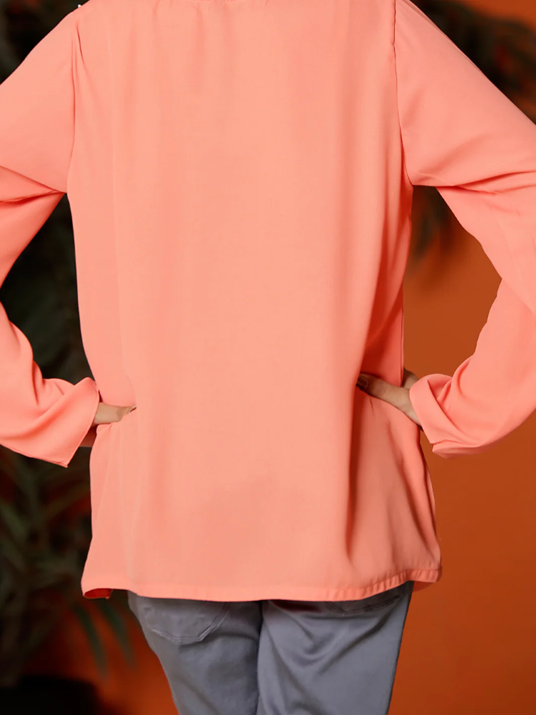 Orange Georgette Tunic - LSK-101B - Image 3